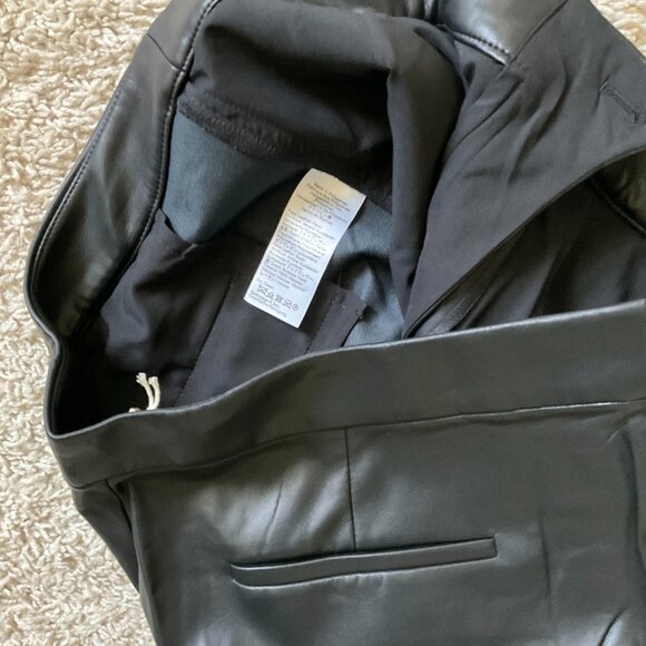 j.crew kate straight-leg pant in faux leather. size: 12. color: black - Picture 8 of 10